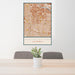 24x36 Huntington Park California Map Print Portrait Orientation in Woodblock Style Behind 2 Chairs Table and Potted Plant