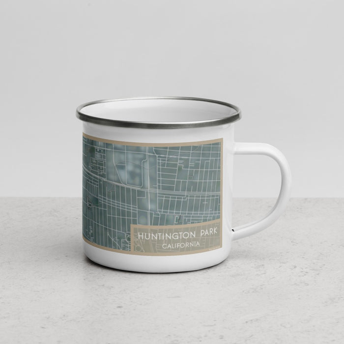 Right View Custom Huntington Park California Map Enamel Mug in Afternoon