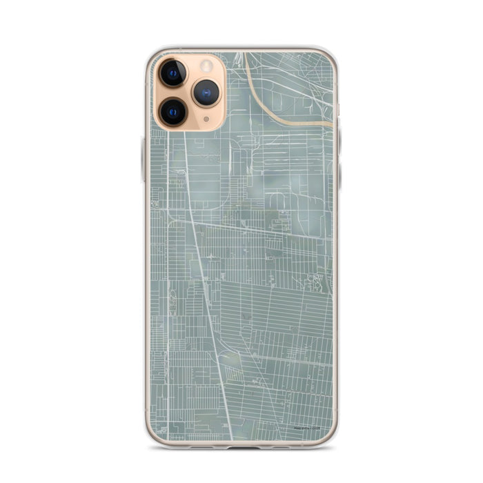 Custom iPhone 11 Pro Max Huntington Park California Map Phone Case in Afternoon
