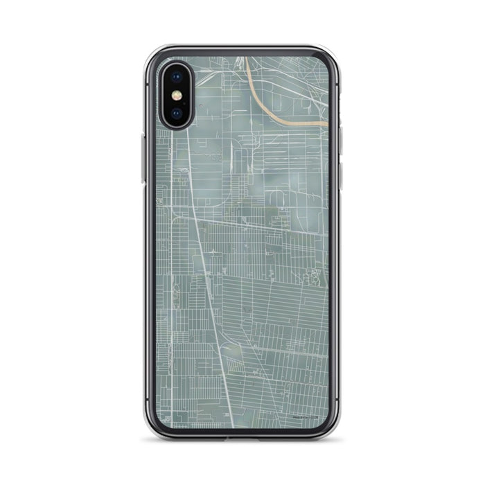 Custom iPhone X/XS Huntington Park California Map Phone Case in Afternoon