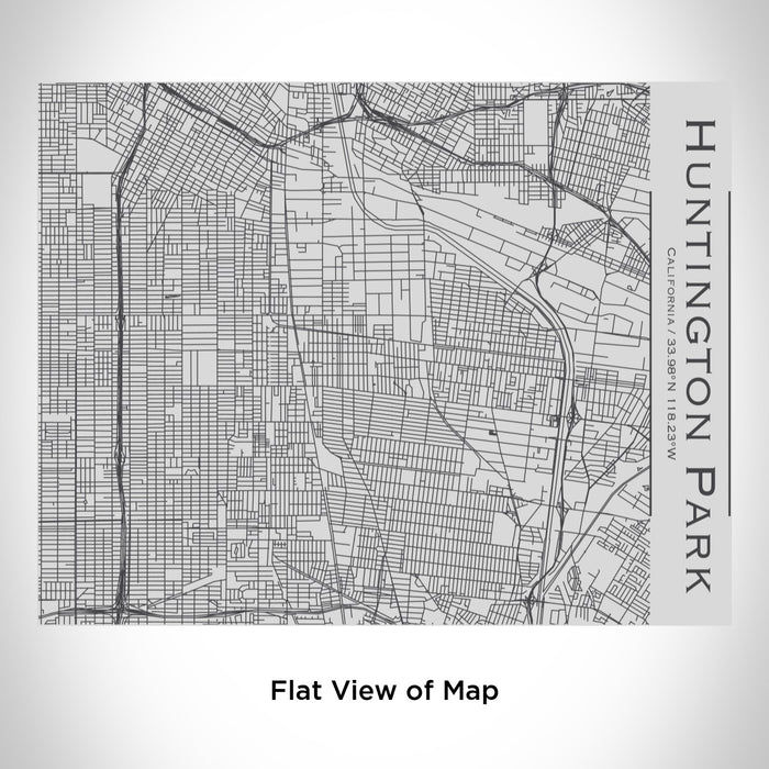 Rendered View of Huntington Park California Map Engraving on 20oz Stainless Steel Insulated Bottle with Bamboo Top