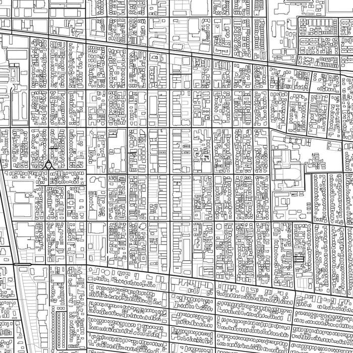 Huntington Park California Map Print in Classic Style Zoomed In Close Up Showing Details