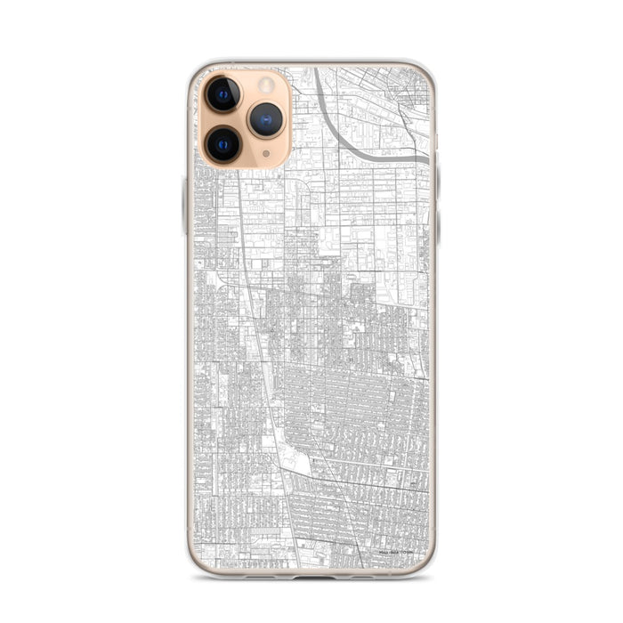 Custom iPhone 11 Pro Max Huntington Park California Map Phone Case in Classic
