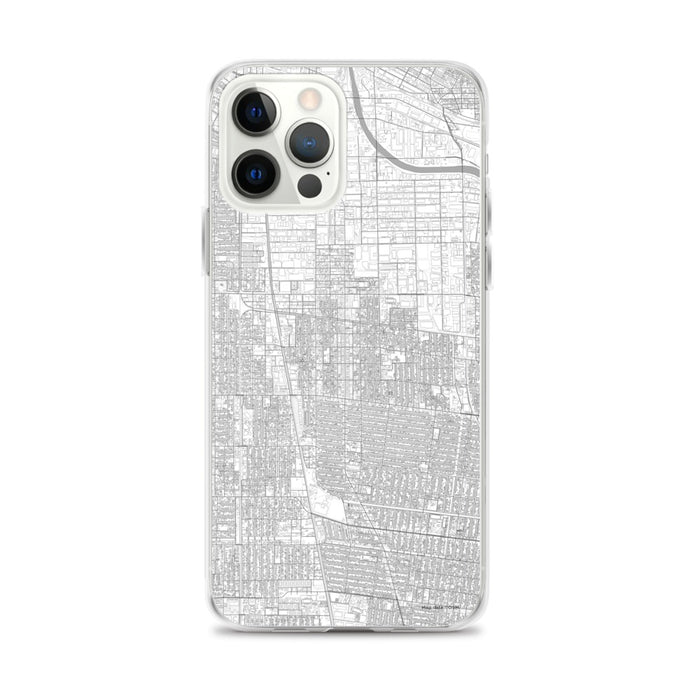 Custom iPhone 12 Pro Max Huntington Park California Map Phone Case in Classic