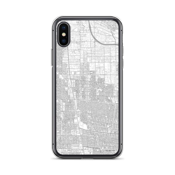 Custom iPhone X/XS Huntington Park California Map Phone Case in Classic