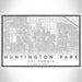 Huntington Park California Map Print Landscape Orientation in Classic Style With Shaded Background