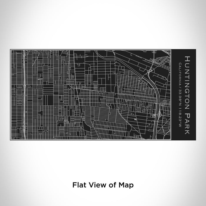 Rendered View of Huntington Park California Map Engraving on 17oz Stainless Steel Insulated Cola Bottle in Black