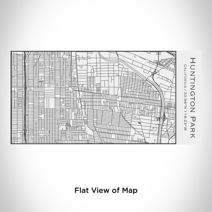Rendered View of Huntington Park California Map Engraving on 17oz Stainless Steel Insulated Cola Bottle in White