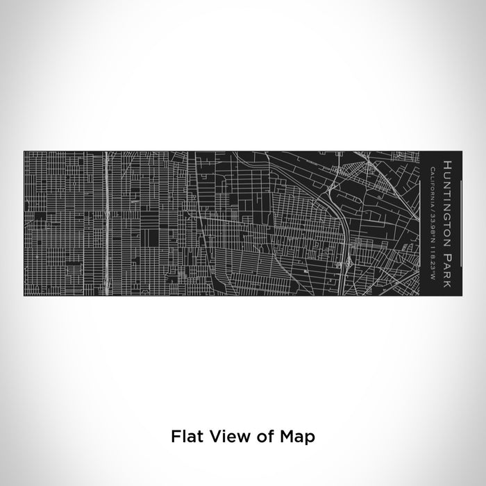 Rendered View of Huntington Park California Map Engraving on 10oz Stainless Steel Insulated Cup with Sliding Lid in Black