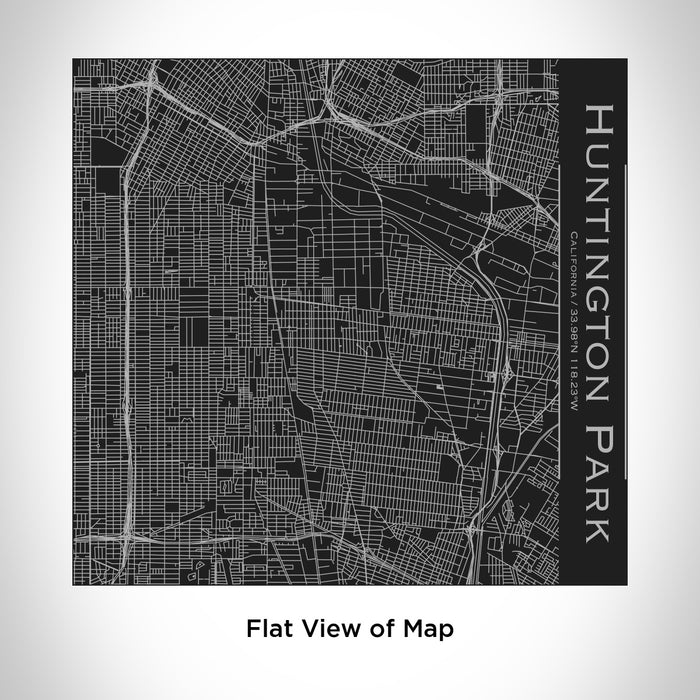 Rendered View of Huntington Park California Map Engraving on 17oz Stainless Steel Insulated Tumbler in Black