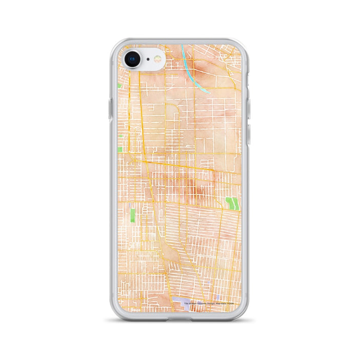 Custom iPhone SE Huntington Park California Map Phone Case in Watercolor