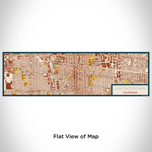 Flat View of Map Custom Huntington Park California Map Enamel Mug in Woodblock