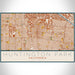 Huntington Park California Map Print Landscape Orientation in Woodblock Style With Shaded Background