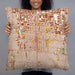 Person holding 22x22 Custom Huntington Park California Map Throw Pillow in Woodblock