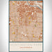 Huntington Park California Map Print Portrait Orientation in Woodblock Style With Shaded Background