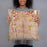 Person holding 18x18 Custom Huntington Park California Map Throw Pillow in Woodblock