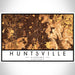Huntsville Alabama Map Print Landscape Orientation in Ember Style With Shaded Background