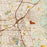 Huntsville Alabama Map Print in Woodblock Style Zoomed In Close Up Showing Details