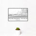 12x18 Hurlburt Field Florida Map Print Landscape Orientation in Classic Style With Small Cactus Plant in White Planter