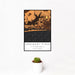12x18 Hurlburt Field Florida Map Print Portrait Orientation in Ember Style With Small Cactus Plant in White Planter