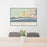 24x36 Hurlburt Field Florida Map Print Lanscape Orientation in Woodblock Style Behind 2 Chairs Table and Potted Plant