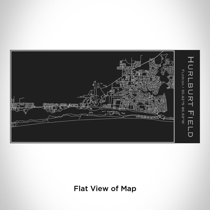 Rendered View of Hurlburt Field Florida Map Engraving on 17oz Stainless Steel Insulated Cola Bottle in Black
