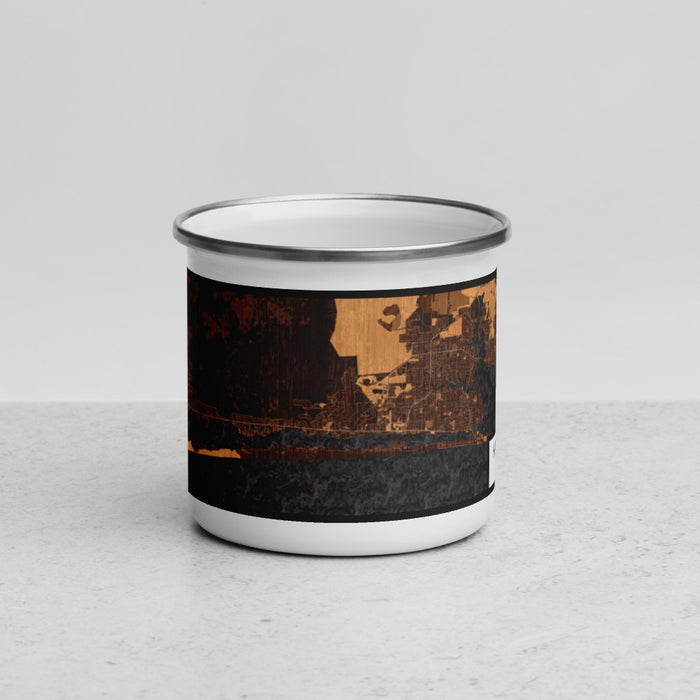 Front View Custom Hurlburt Field Florida Map Enamel Mug in Ember