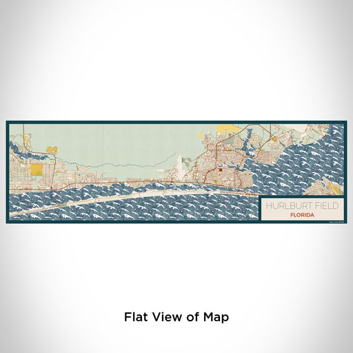Flat View of Map Custom Hurlburt Field Florida Map Enamel Mug in Woodblock