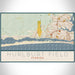 Hurlburt Field Florida Map Print Landscape Orientation in Woodblock Style With Shaded Background