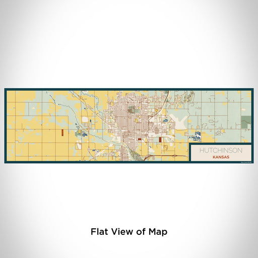 Flat View of Map Custom Hutchinson Kansas Map Enamel Mug in Woodblock