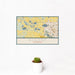 12x18 Hygiene Colorado Map Print Landscape Orientation in Woodblock Style With Small Cactus Plant in White Planter