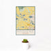 12x18 Hygiene Colorado Map Print Portrait Orientation in Woodblock Style With Small Cactus Plant in White Planter