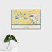 16x24 Hygiene Colorado Map Print Landscape Orientation in Woodblock Style With Tropical Plant Leaves in Water