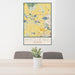 24x36 Hygiene Colorado Map Print Portrait Orientation in Woodblock Style Behind 2 Chairs Table and Potted Plant