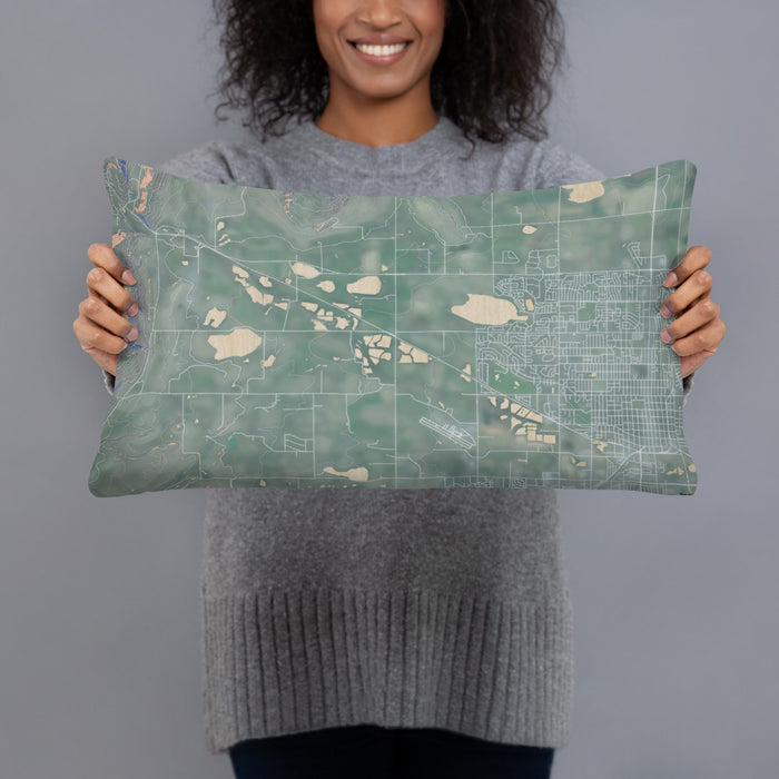 Person holding 20x12 Custom Hygiene Colorado Map Throw Pillow in Afternoon
