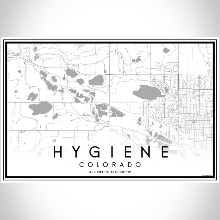 Hygiene Colorado Map Print Landscape Orientation in Classic Style With Shaded Background