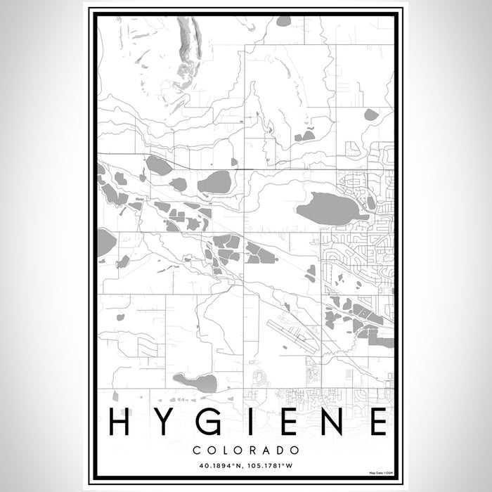 Hygiene Colorado Map Print Portrait Orientation in Classic Style With Shaded Background