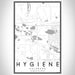 Hygiene Colorado Map Print Portrait Orientation in Classic Style With Shaded Background
