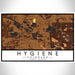 Hygiene Colorado Map Print Landscape Orientation in Ember Style With Shaded Background