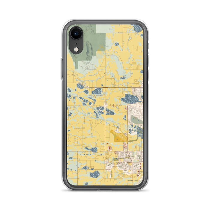 Custom iPhone XR Hygiene Colorado Map Phone Case in Woodblock