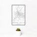 12x18 Idaho Falls Idaho Map Print Portrait Orientation in Classic Style With Small Cactus Plant in White Planter