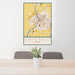 24x36 Idaho Falls Idaho Map Print Portrait Orientation in Woodblock Style Behind 2 Chairs Table and Potted Plant