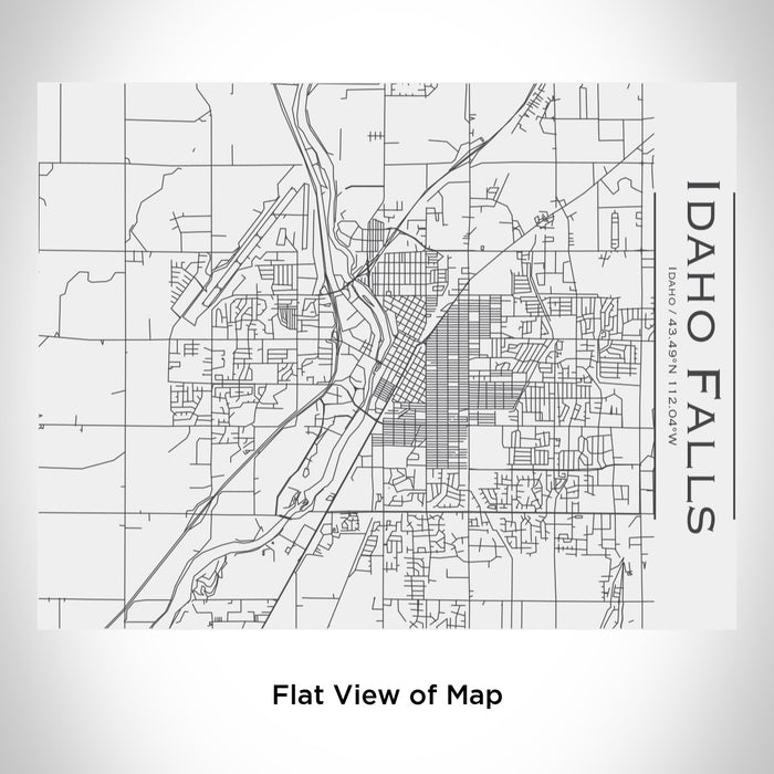 Rendered View of Idaho Falls Idaho Map Engraving on 20oz Stainless Steel Insulated Bottle with Bamboo Top in White