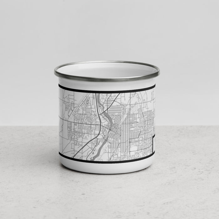 Front View Custom Idaho Falls Idaho Map Enamel Mug in Classic