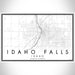 Idaho Falls Idaho Map Print Landscape Orientation in Classic Style With Shaded Background