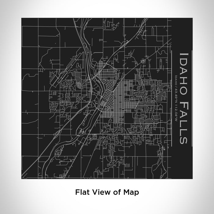 Rendered View of Idaho Falls Idaho Map Engraving on 17oz Stainless Steel Insulated Tumbler in Black