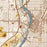 Idaho Falls Idaho Map Print in Woodblock Style Zoomed In Close Up Showing Details