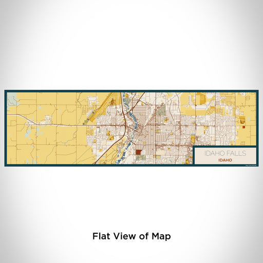 Flat View of Map Custom Idaho Falls Idaho Map Enamel Mug in Woodblock