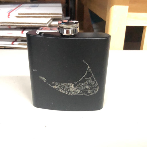 Nantucket MA Flask in Black