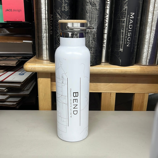 Bend OR 20oz Canteen Bottle in Matte White